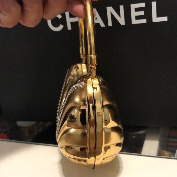 NWOT Gorgeous Italy Design Luxury Dinner Mini Gold Handbag/Crossbody - Picture 5 of 13